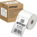 4" x 6.5" Thermal Labels | 6 Rolls | 2280 Labels | fits Zebra, Munbyn, Rollo, Godex, Arkscan, iDPRT, Offnova Thermal Label Printers and More | Blank White Adhesive Stickers by Ecotherm