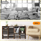 EasyPAG Mail Organizer Countertop, Wood Literature Organizer with Adjustable Shelves, Student Classroom Mailbox for School, Desktop Paper Sorter for Office Home, 36 Compartments, Archaize