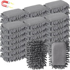 Sherr 36 Pcs Microfiber Shag Magnetic Erasers Bulk Washable Dry Erase Whiteboard Erasers for Whiteboard, Chalkboard, and Memo Boards Marker, Chalk Mark, Home School Classroom Office(Gray Color)