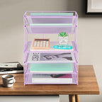 6-Tier Letter Tray Paper Organizer, Desk Organizers and Accessories, Desktop File Organizer, Office Desk Accessories for Office Supplies(Purple)