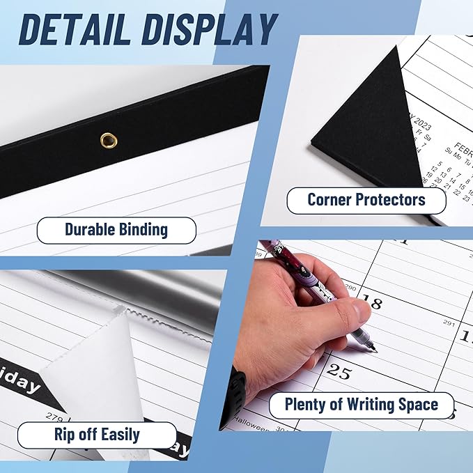 Desk Calendar 2025,January 2025 to June 2026,Large Desk calendar 2025-2026,Desk Calendar 2025-2026 Large 22x17,Classroom 2025 Calendar 22x17" with Round Holes& NOTES List (Black),18 Months Calendar 2025