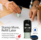 Shiny Gratuity Included Stamp, Round Self Inking Stamp for Restaurant, Bar and Retail, Blue Ink