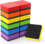 Tamaki 12 Pack Magnetic Whiteboard Eraser, Dry Eraser Board Erasers, Dry Erasers for White Board, Whiteboard Erasers for Kids Classroom, 6 Colors, Square, 2 x 2 x 0.8 Inch