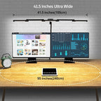 LED Desk Lamp with Clamp, 41.5" Clamp on Architect Desk Lamp for Home Office, 24W Bright Tall Computer LED Table Light Adjustable Overhead Clip on Office Lighting for Work Craft