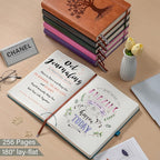 ZXHQ B5 Bullet Dotted Journal Notebook:150gsm Thick Paper, 256 Pages, Dot Grid Hardcover, Tree of Life Design, Fine Inner Pocket - 7.7" × 10" SeaGreen