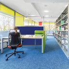 Versare Hush Screen Portable Room Divider | Workstation Wall Divider | Freestanding Privacy Hush Panels | Clear Fluted Windows | Fabric Office Divider Screen | Great for Room Separation