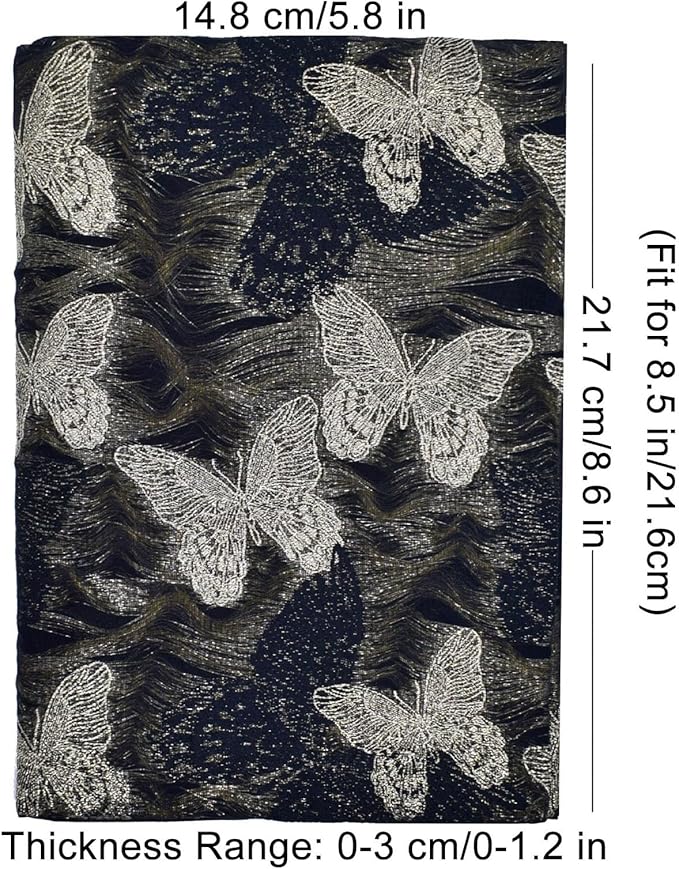 BLBMH Book Covers for Paperbacks Book Cover for Privacy Fit for 5.5x8.5 inch Adjustable Book Sleeve Cover for Diary Books Fabric Softcover Protector for Notebook - Butterfly B 8.5in