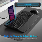 Wireless Keyboard and Mouse Combo, Full-Sized Ergonomic Keyboard with Wrist Rest, Phone Holder, Sleep Mode, Silent 2.4GHz Cordless Keyboard Mouse Combo for Computer, Laptop, PC, Mac, Windows