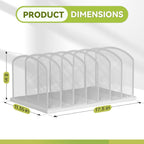 Desk File Organizer Vertical 7 Sections Mesh File Sorter Paper Storage Organizer for Desk, Office Organization File Holder Rack, White