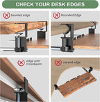 Extra Large Keyboard Tray Under Desk - Slide Out with Sturdy C-Clip Mount System, 31.5" (35.8" Including Clamps) x 11.8" Put-Out Keyboard Tray Computer Drawer, Rustic Vintage Brown
