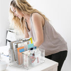 File Sorter Organizer, 5 Sections Acrylic Letter Tray for Desk, Mail Organizer Letter Holder for Envelopes, Mail, Electronics 1Pack