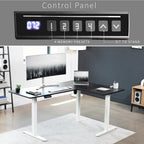 VIVO Electric Corner L-Shaped 63 x 47 in Standing Desk, Memory Height Adjustment, Black Top White Frame, DESK-E3CTWB-47