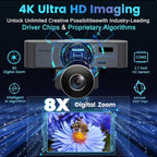 ROCWARE 4K Webcam with Remote, RC16 Computer Camera with Microphone,1080p 60fps FHD,AI Tracking,Privacy Cover, WDR,110°FOV,8X Digital Zoom,Streaming Camera for PC/Meeting/Teaching/Zoom