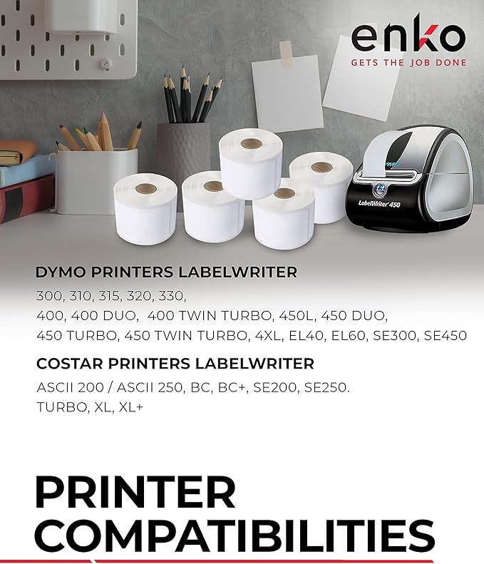 enKo (48 Rolls, 10,560 Labels) Address & Shipping Labels 30323 Compatible for Dymo LabelWriter (2-1/8 x 4")