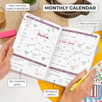 Clever Fox Planner 2nd Edition – Colorful Weekly & Monthly Goal Planner, Time Management & Productivity Organizer, Undated, A5 (Seashell)