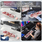 FOPETT 2.4GHz Wireless Keyboard and Mouse Set with Switch Button - Full-Size Keyboard - Compatible for Windows/Laptop/PC/Notebook/Smart TV and More - White Colorful