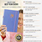 Life Planner - Undated Daily, Weekly & Monthly Planner with Budget Section | A 12 Month Journey to Increase Productivity & Happiness | Life Organizer & Gratitude Journal - Horizontal Format