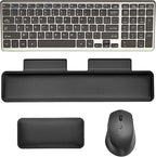 Wireless Keyboard and Mouse Combo with Keyboard Mouse Wrist Rest Pad - Ergonomic Design for Typing Pain Relief, Desk Pads Support Hand and Arm, 2.4G Stable Connection，Adjustable DPI