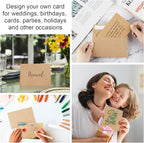 Blank Cards and Envelopes 4x6, 30 Pack Brown Invitation Cardstock with Envelopes, Thank you Blank Greeting Cards and Envelopes, for All Occasions DIY, Print custom (60 Pcs)