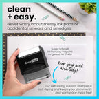 ExcelMark Custom Stamp – Clear & Crisp Impressions – Personalized Self-Inking Rubber Stamp – Use for Address Stamp and More (Extra Large)