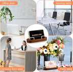 Amyhill 2 Pieces Wood Business Card Holder for Desk Wooden Business Card Display Stand Postcard Holder for Office Home Desktop(Brown)