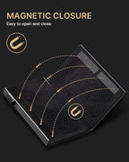 typecase Mens Wallet Card Holder: Pop Up Aluminum Case, Genuine Leather, Smart, RFID Blocking, Slim, Minimalist, Front Pocket - 9-14 Card Capacity | ID Window | Cash Slot - Oil Wax Black