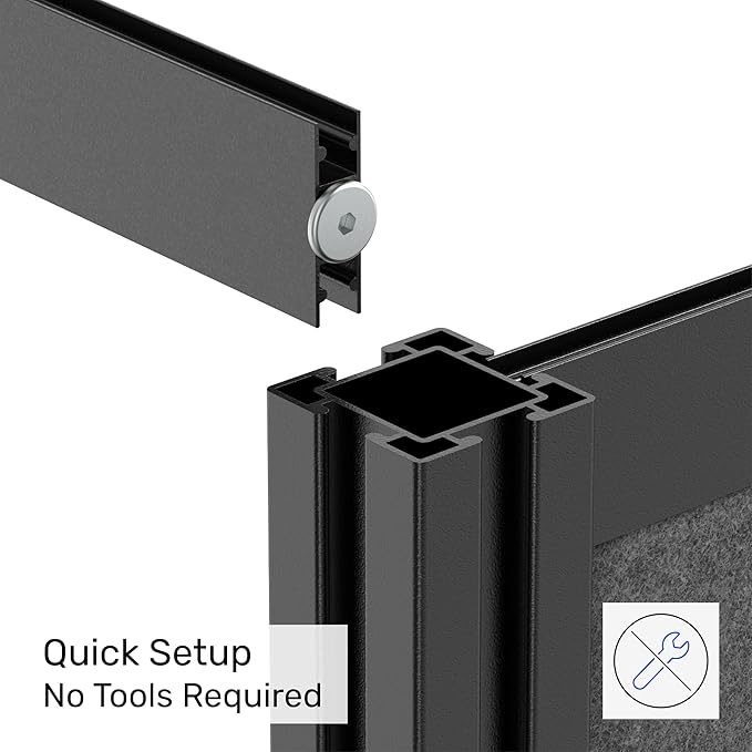Workflow Modular Wall | Room Divider with Whiteboard, Sound-Dampening, & Frosted Acrylic Panels | Expandable Office Partition for Privacy & Productivity (53" x 48")
