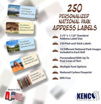 Customized Personalized Address Labels - Made in The USA by Kenco (250 Labels, National Parks)