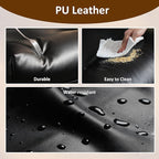 Faux Leather Executive Office Chair - Big and Tall Ergonomic Home Office Chair,Reclining Computer Desk Chair with Lumbar Support,Adjustable Task Chair Swivel Rolling PC Chair with Wheels,Black,PU