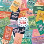 Vintage Word Art Mini Quote Cards / 2" x 3.5" Flat Business Card Size / 50 Uplifting Cards / 25 Small Motivational Encouragement Card Designs/Made In The USA