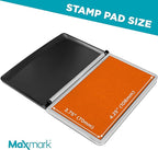 MaxMark Large Orange Stamp Pad - 2-3/4" by 4-1/4" - Premium Quality Felt Pad