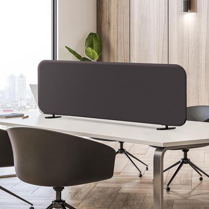 DECOLAB Desk Divider, Portable Desktop Privacy Panels Partition for Study, Home Office, Workplace, Students, Free Standing, Anti-Scratch, 48"x18", Iron