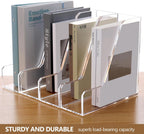 SANRUI 2 Pack Acrylic Magazine File Holder, Vertical File Sorter Holders Desk Organizer, Clear Folder Organizer Document Rack for Office Desktop, Home Workspace, 8.66inx8.46inx3.15in