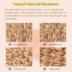 YANGQIHOME Wicker Trash Can with Lid, Water Hyacinth Garbage Can, Handwoven Wicker Waste Basket in Bathroom, Bedroom, Office, Living Room, Laundry Room, Blanket Basket 3.8 Gallon