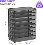 Marbrasse Paper Organizer Letter Tray, 9 Tier Mesh File Organizer with Handle, Paper Sorter Desk Organizer for Home Office Supplies