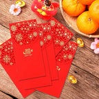 20 Pcs Chinese New Year Red Envelopes, 3.4 x 7 Inches Large 福 Hong Bao Lucky Money Cash Envelopes, Elegant Floral Design Red Packets Lai See for Spring Festival, Lunar New Year, Weddings, Birthdays