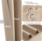 MIULEE Beige Blackout Curtains for Bedroom Living Room 84 Inches Long 2 Panels, Thermal Insulated Room Darkening Drapes Solid Grommet Top Noise Reduction Light Blocking Window Treatments 40x84 Inch