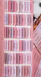 UPAFEXXI-Laminated Bible Tabs (Rose Gold Foil Embossed Lettering), Bible Tabs for Women and Men, Reposition Large Print Stickers, Easy to Read and Apply, 80 Chapters Labels for Easy Navigation(Pink)