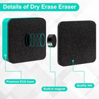 96 Pack Dry Erase Erasers, Mini Magnetic Dry Erase Eraser Bulk, Square Green White Board Dry Erasers, Ideal Chalkboard Cleansers, Perfect for Kids Classroom, Home and Office (1.97 x 1.97 Inch)