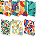 Geometric Pattern Book Covers, Feela 7 Pack Stretchable Jumbo Fabric Washable Durable Reusable Nylon Book Covers, for Hardcover Textbooks Notebooks up to 9”x11”