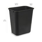 Amazon Basics Trash Can, Rectangular Commercial Office Wastebasket, 7 Gallon (Pack of 2), Black (Previously AmazonCommercial Brand)