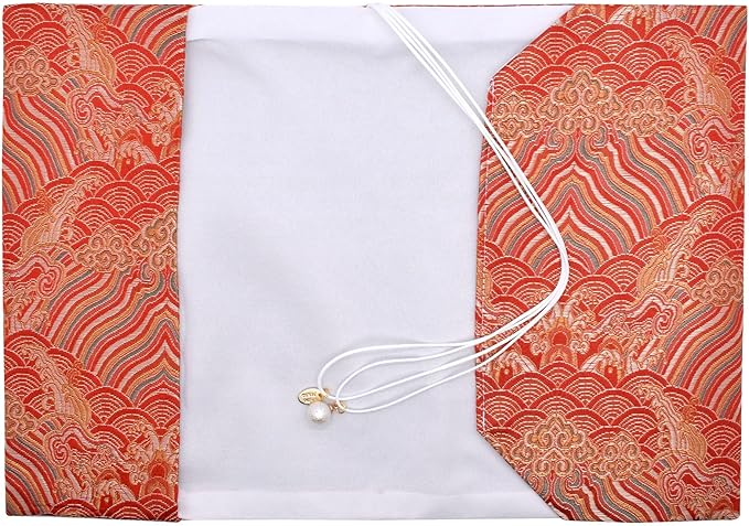 BLBMH A5 Book Covers with Bookmarks Adjustable Fabric Paperbacks Book Cover for Privacy Hardcover Softcover Novels Notebook Protector Fit for 5.5x8.3 inch - Chinese Red