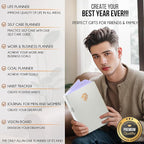 Life Planner - Undated Daily, Weekly & Monthly Planner with Budget Section | A 12 Month Journey to Increase Productivity & Happiness | Life Organizer & Gratitude Journal - Horizontal Format