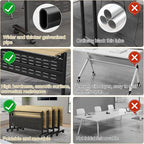 Folding Conference Table - Modular Conference Room Tables Foldable & Stackable Boardroom Table with Casters | Large Rectangle Office Meeting Table for Training Rooms (6PCS-55.1in)