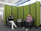 Versare Room Divider 360 Portable Wall Partition | Folding Panels | Large Freestanding Divider | Locking Wheels | Temporary Room Separator | 14' x 7'6'', Lime Green
