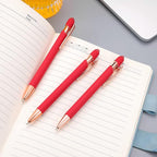 12 PCS 2 in 1 Stylus Ballpoint Pen with Stylus Tip, 1.0 mm Black Ink Metal Pen Stylus Pen for Touch Screens (All Red)