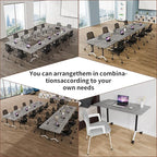 Conference Room Table with Flip-Top Design for Dynamic Meetings, Business Table Computer Desk with Heavy-Duty Frame,Foldable Seminar Meeting Tables for Home Office (4, B, 47.2IN)