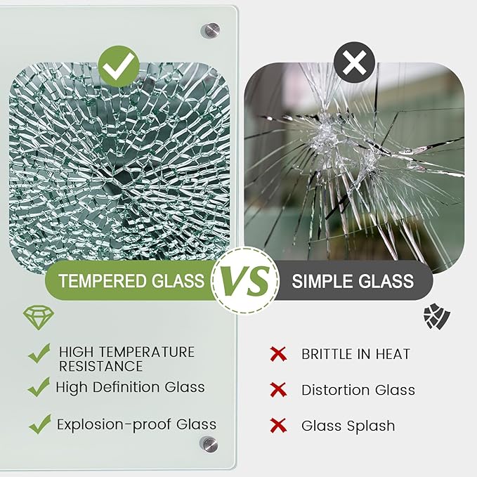 Magnetic Glass White Board 72"X36" Premium Tempered Dry Erase Boards Wall Mounted Frameless Whiteboard Message Writing Boards (White)