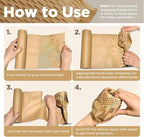 Honeycomb Packing Paper, 12"x50' Brown | Perforated Honeycomb Packing Paper Recyclable Moving Supplies for Shipping & Moving | Plastic-Free Alternative to Bubble Cushion Wrap with 36 Fragile Stickers