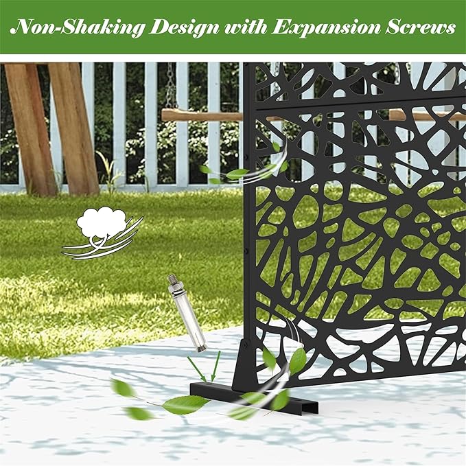 NicBex Room Divider 1 Panel Room Dividers with Mesh Shape Design Partition Room Dividers and Metal Privacy Screens Wall Divider for Outdoor, Room Separation,48.31" W x 15.75" D x 70.75" H, Black